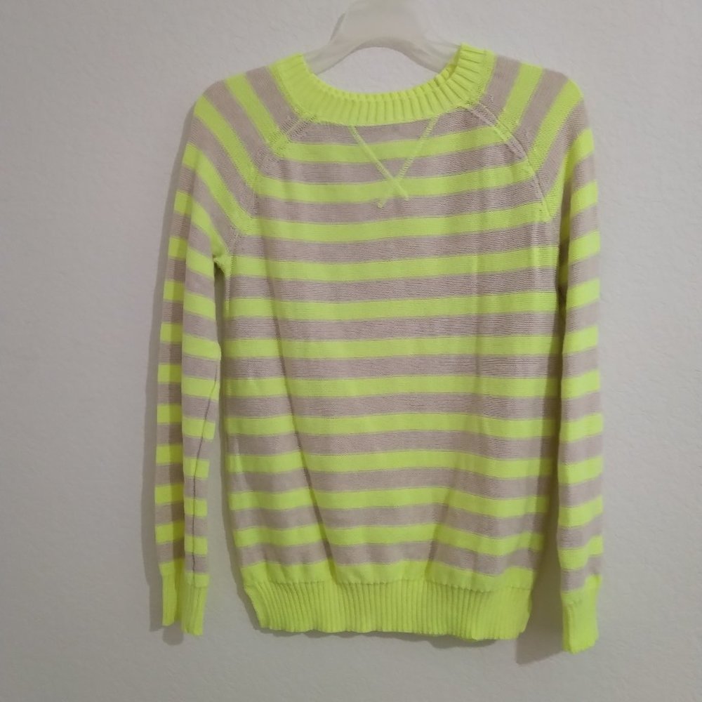Striped Neon and Gray Sweater